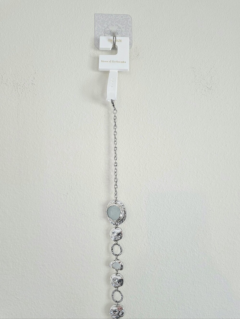 House of Harlow 1960 Silver Tone Multi-Stone Chain Belt with Pale Blue Accents - Picture 3 of 3